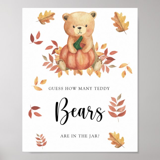 Poster Ours - devinez combien d'ours en peluche (Devant)