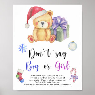Poster Ours d'hiver - Ne dites pas garçon ou fille