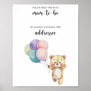 Poster Ours en peluche - Aidez la maman à être occupée