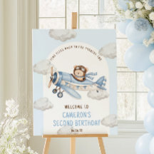Ours en peluche avion panneau de bienvenue d'anniv