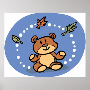 Poster Ours en peluche d'automne