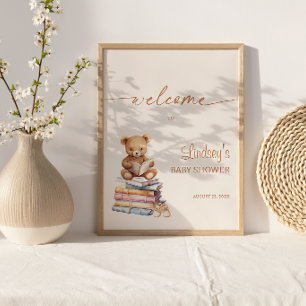 Poster Ours en peluche de livre de contes Baby Shower Boh