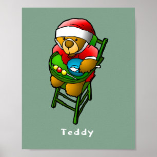 Poster Ours en peluche de Noël