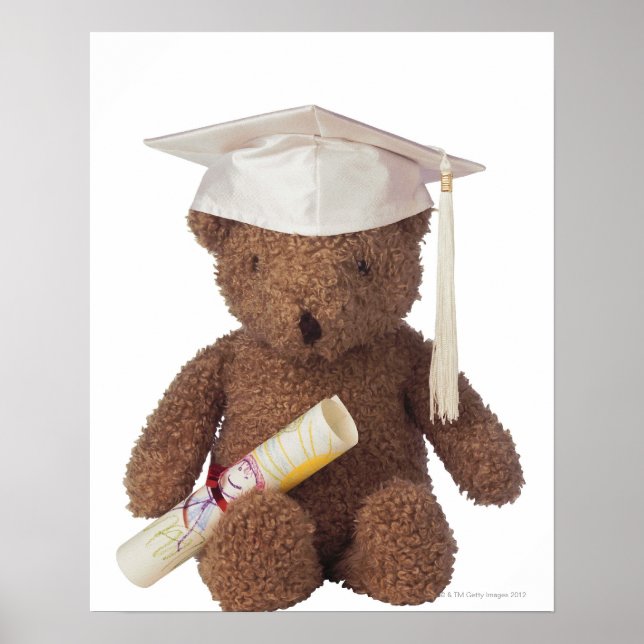 Poster Ours en peluche en mortier et en crayon (Devant)