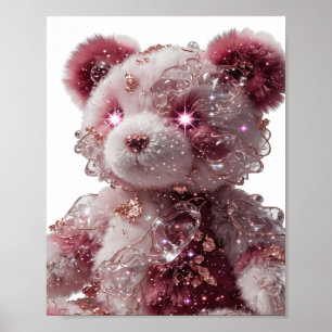 Poster Ours en peluche incrusté de GEM or élégant