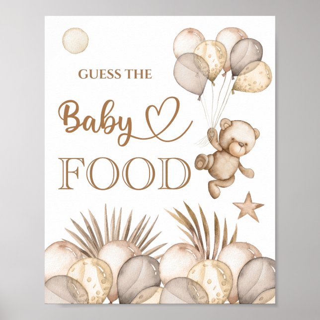 Poster Ours en peluche Ours de bébé "Guess the Baby Food" (Devant)
