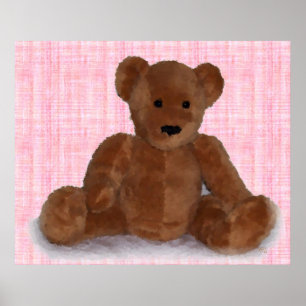 Poster Ours en peluche (rose)