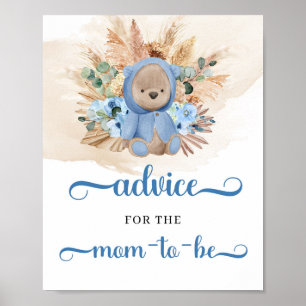 Poster Ours en peluche tropical Boho Conseils pour la mam