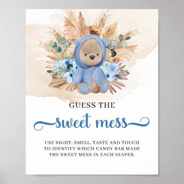 Poster Ours en peluche tropical Guess The Sweet Mess jeu (Devant)