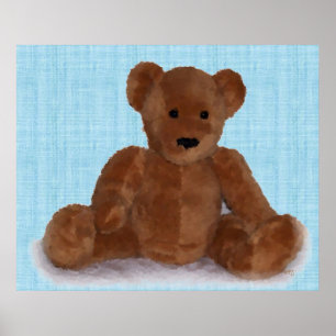 Poster Ours en peluche (turquoise)