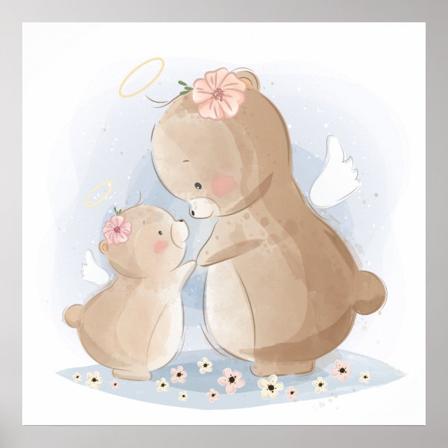 Poster Ours et bébé (Devant)