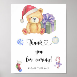 Poster Ours et cadeau xmas \ Merci pour l'affiche à venir
