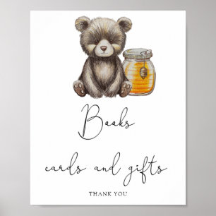 Poster Ours et pot de miel - livres cartes et cadeaux