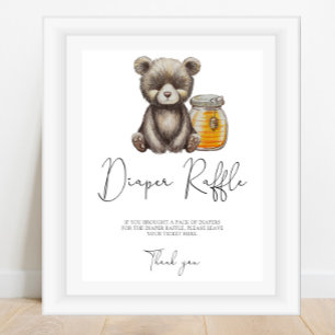 Poster Ours et pot de miel - tirage de couches