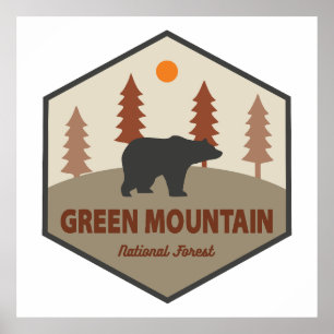 Poster Ours forestier national de Green Mountain