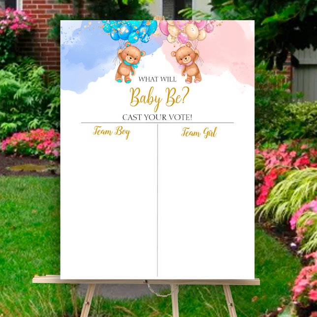 Poster Ours Genre révéler Garçon ou fille graphique (Créateur téléchargé)