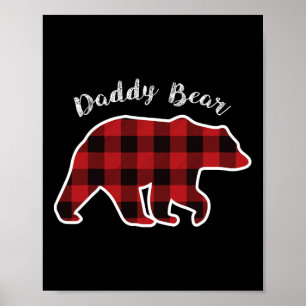 Poster Ours Hommes Rouge Plaqué Pajama de Noël Famille Pa