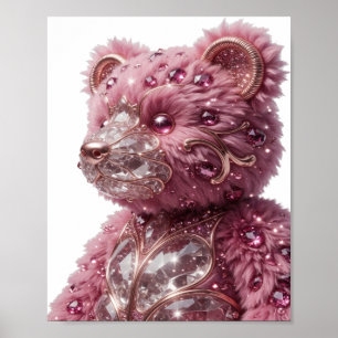 Poster Ours incrusté de gemmes en or Snappy Design Modern
