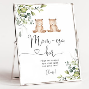 Poster Ours jumeaux eucalyptus bar Mom-osa