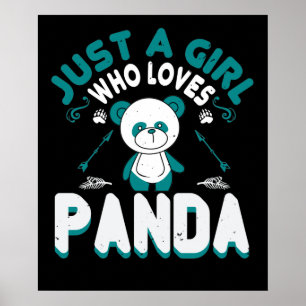 Poster Ours - Juste Une Fille Qui Aime Panda