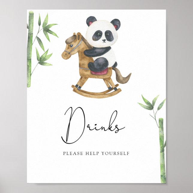 Poster Ours Panda Boissons servez-vous (Devant)