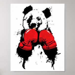 Poster Ours panda boxeur Pop Art