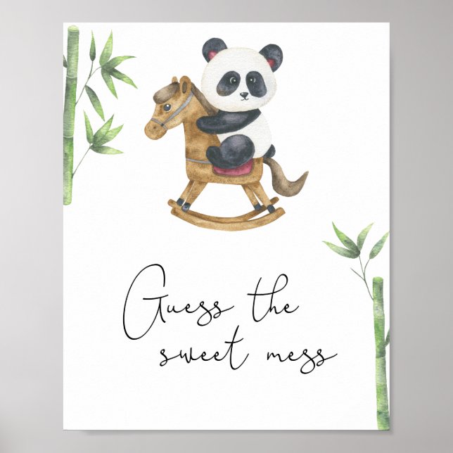 Poster Ours panda - Devinez le doux désordre (Devant)