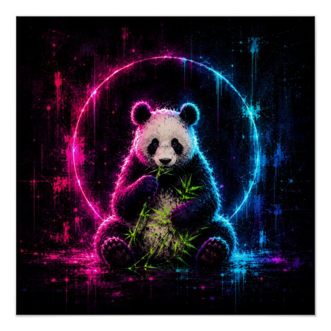 Poster Ours Panda Néon (Devant)