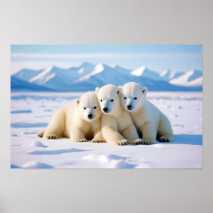 Poster Ours polaire Animal Nature Animaux Affection Faune