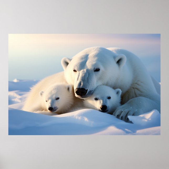 Poster Ours polaire animal sauvage beauté liberté nature  (Devant)