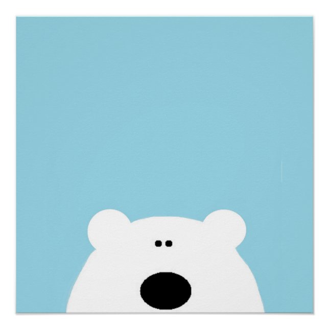 Poster Ours polaire bleu Art dessin animé  (Devant)