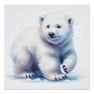 Poster Ours Polaire Cool Calme et imparable
