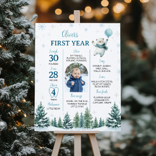 Poster Ours polaire d'hiver 1er anniversaire Jalon Photo