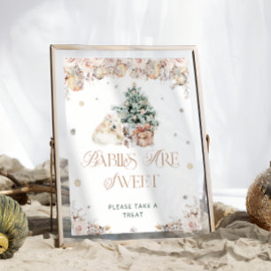 Poster Ours polaire d'hiver Les bébés sont doux Prenez un