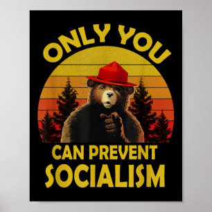 Poster Ours vintage drôle Seul vous pouvez empêcher le so