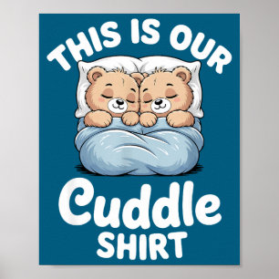 Poster Ourson Mignon Couple Assorti C'est Notre Câlin