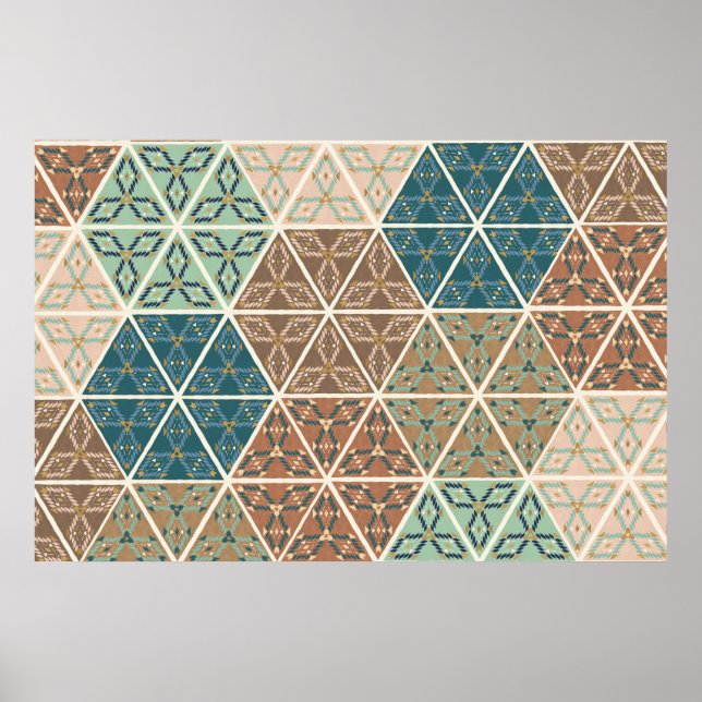 Poster Outdoor | Blue & Green Tribal Pattern (Devant)