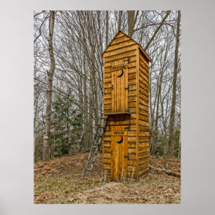Poster Outhouse à deux étages pour les électeurs et les p