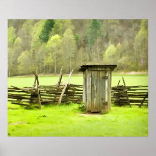 Poster Outhouse Smoky Mountains