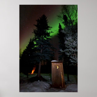 Poster Outhouse sous l'Aurora d'hiver
