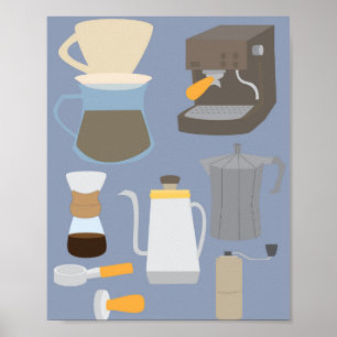 Poster Outils de machine à café