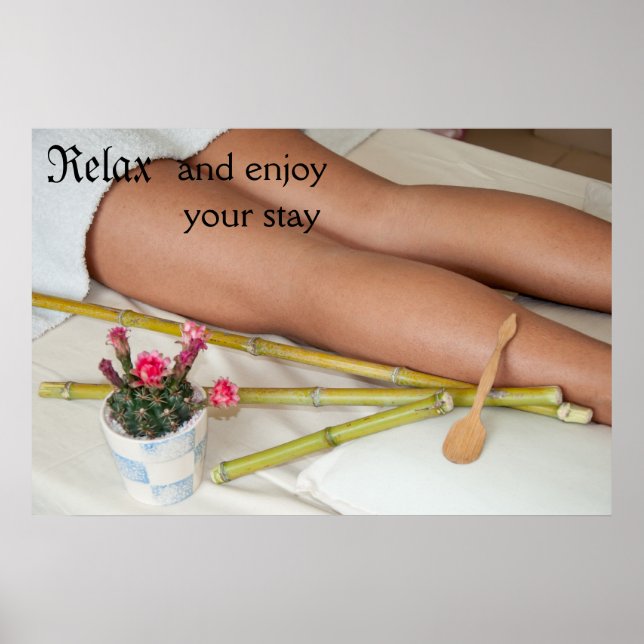 Poster Outils de massage en bambou à côté des jambes (Devant)