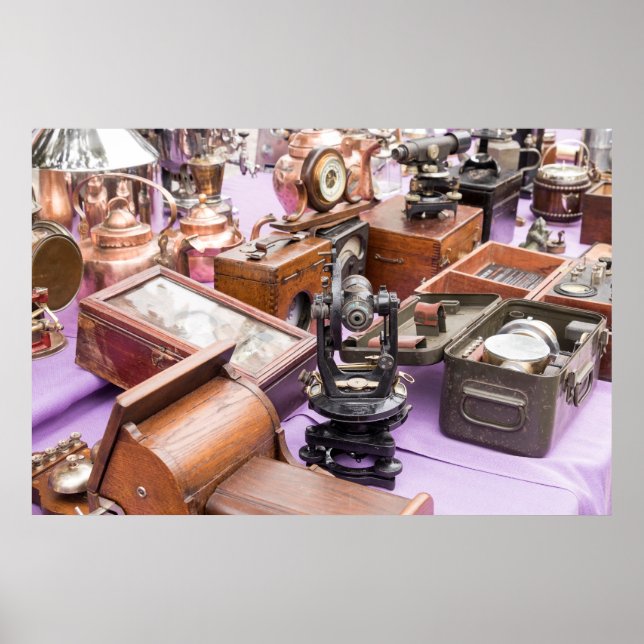 Poster Outils de navigation maritime antique (Devant)