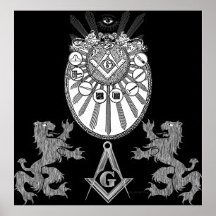 Poster Outils de travail et lions