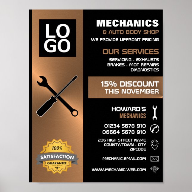 Poster Outils mécaniques, Auto-mécanique/réparations Publ (Devant)