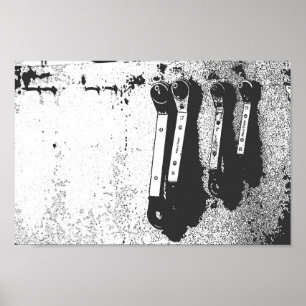 Poster Outils Spanners Sentiment industriel mécanique