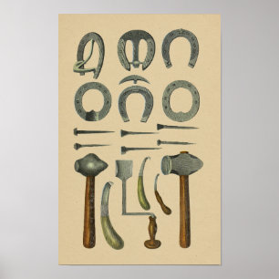 Poster Outils vintages pour guêpier à chaussures 1898 Imp