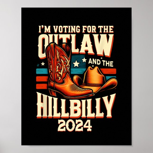 Poster Outlaw Hillbilly 2024 Élection américaine Chaussur (Devant)