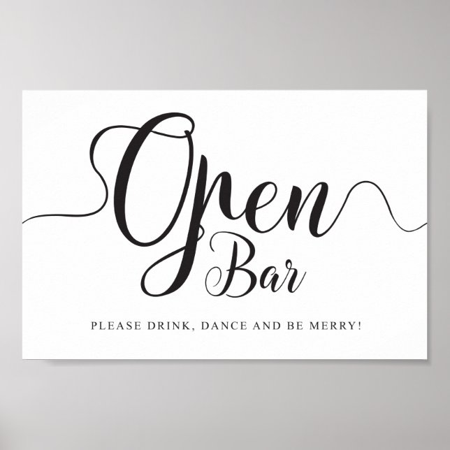 Poster Ouvrez la barre de signature. Boissons Gratuites R (Devant)