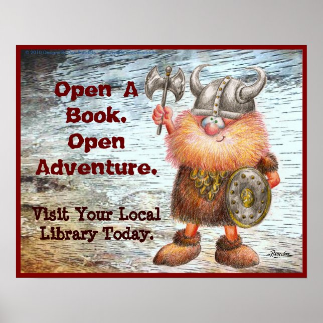 Poster Ouvrez Un Livre. Open Adventure. (Devant)
